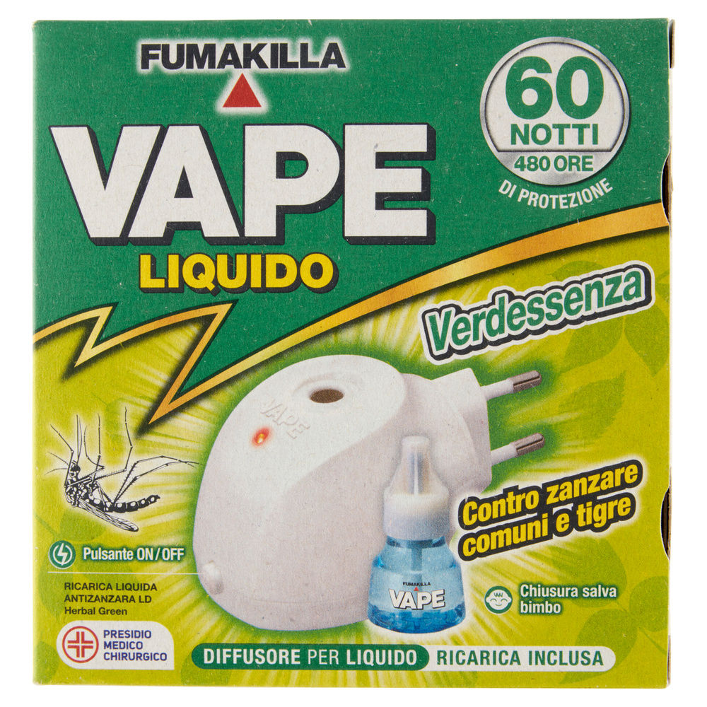 ELETTROEMANATORE VAPE LIQUIDO VERDESSENZA + RICARICA LIQUIDA 60 NOTTI ML30 - 7