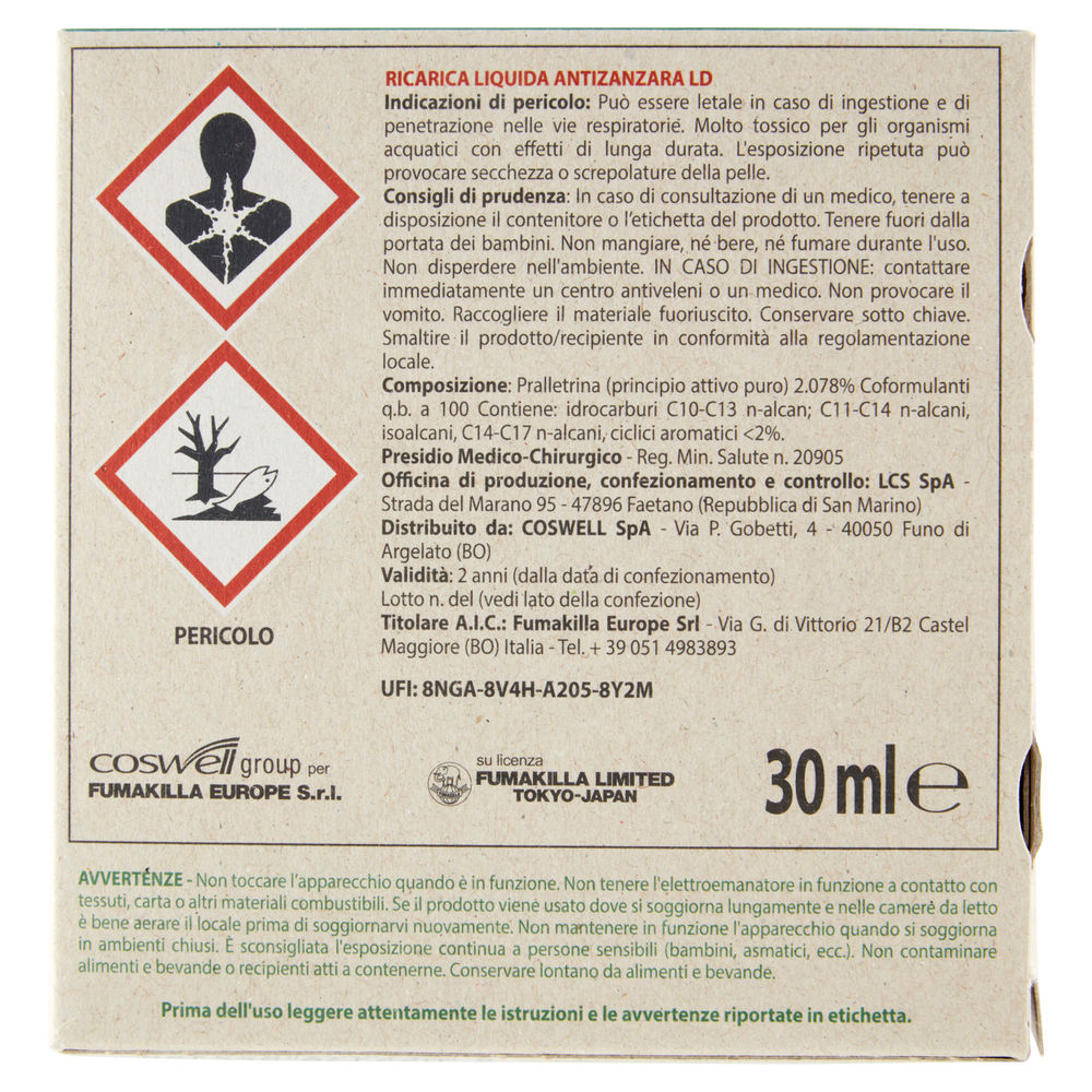 ELETTROEMANATORE VAPE LIQUIDO VERDESSENZA + RICARICA LIQUIDA 60 NOTTI ML30 - 1