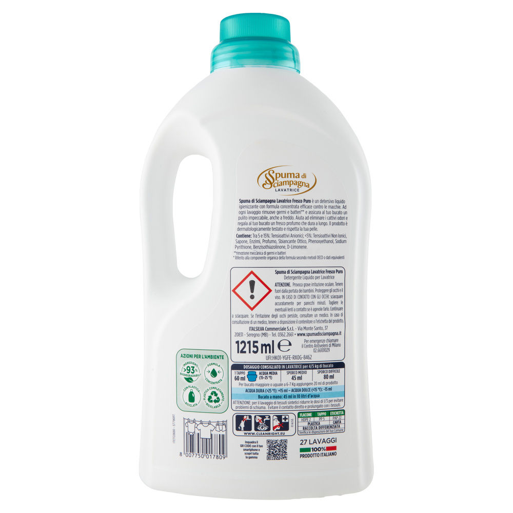 DET.LAVATRICE LIQ SPUMA DI SCIAMPAGNA FRESCO PURO 27 LAV L 1,215 - 1