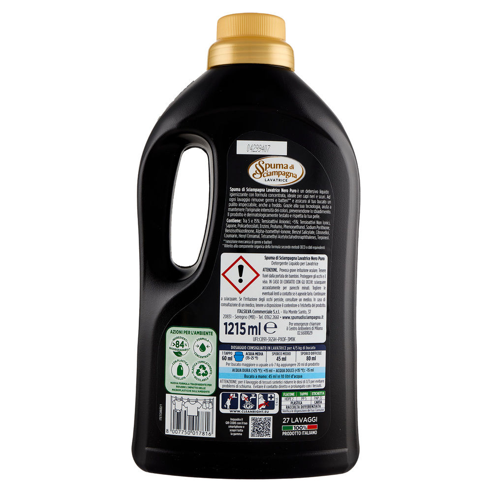 DET.LAVATRICE LIQ SPUMA DI SCIAMPAGNA NERO PURO 27 LAV L 1,215 L SP DI SC - 1