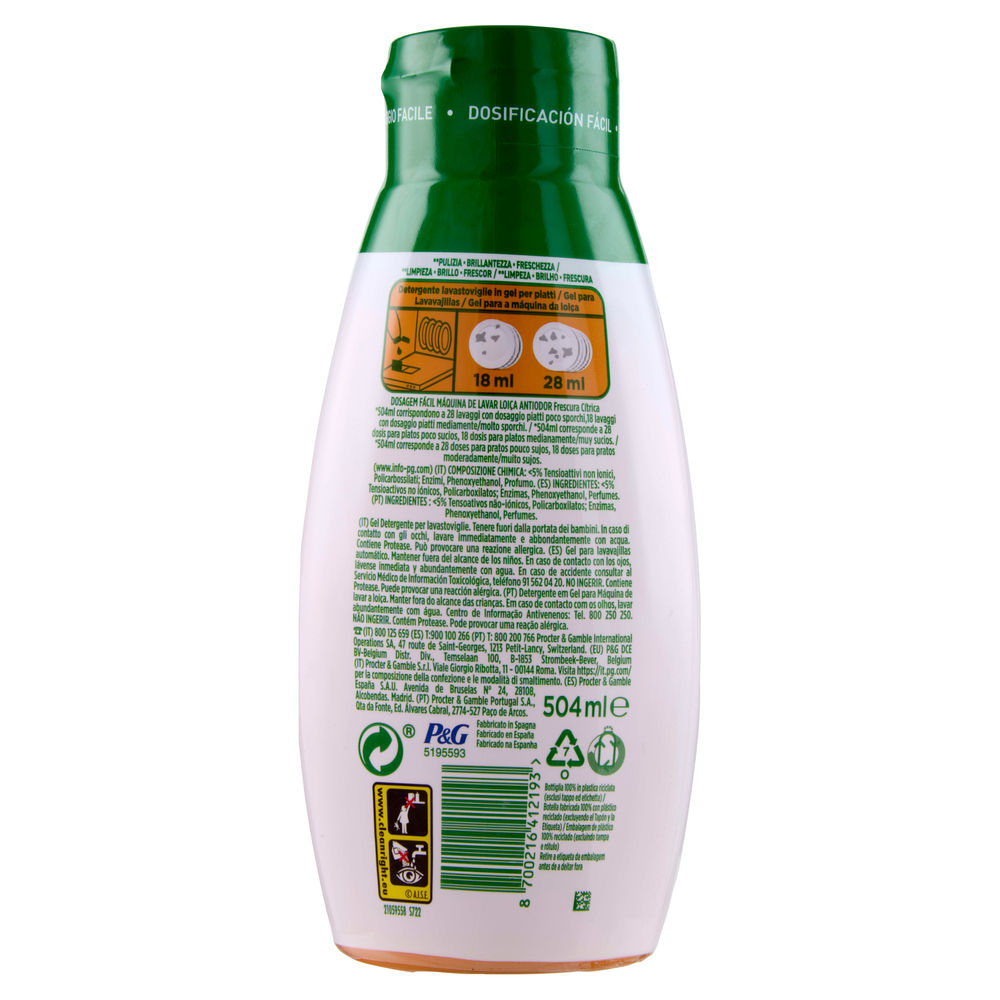 DETERSIVO LAVASTOVIGLIE FAIRY GEL ANTIODORE 28 LAV ML 504 - 1