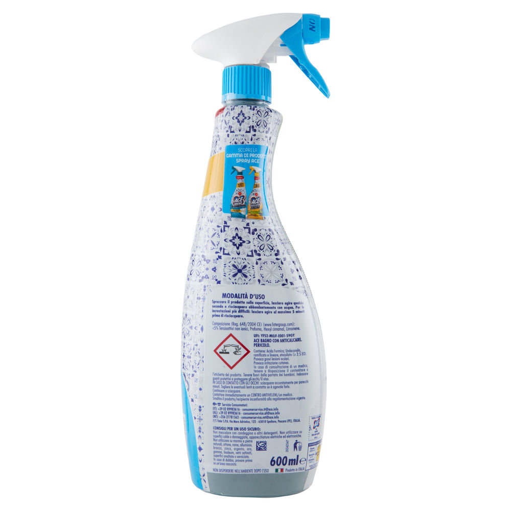 DETERGENTE ACE BAGNO CON ANTICALCARE SPRAY ML 600 - 1