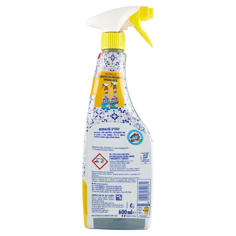 DETERGENTE ACE SGRASSATORE CUCINA SPRAY ML 600 - 1