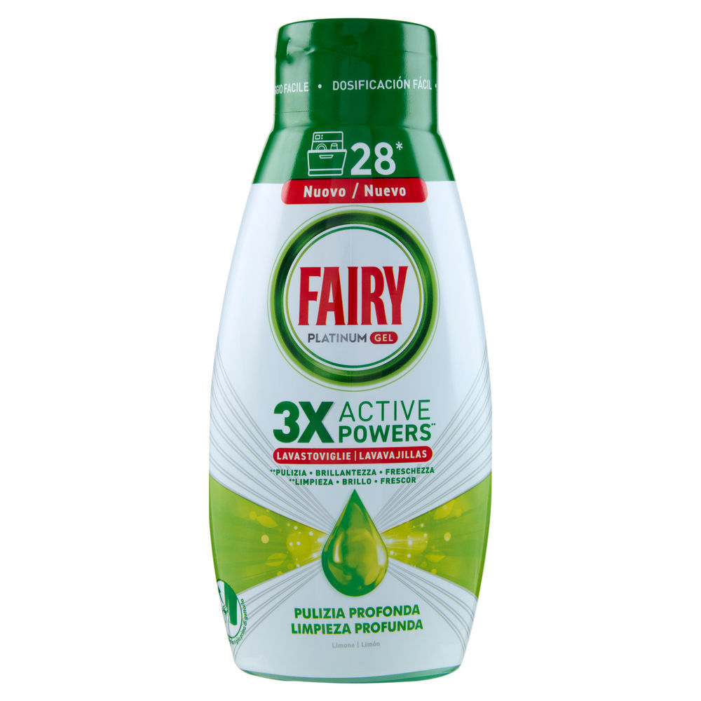 Detersivo lavastoviglie fairy gel pulizia profonda 28 lav ml 504