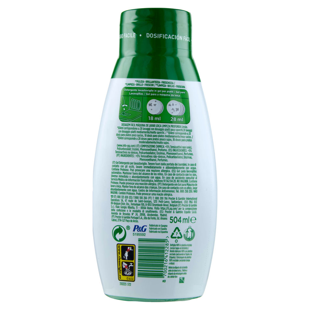 DETERSIVO LAVASTOVIGLIE FAIRY GEL PULIZIA PROFONDA 28 LAV ML 504 - 1