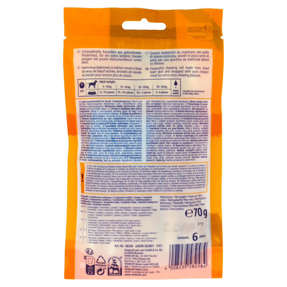 DELI CHEWS BASTONCINI CON POLLO S VITAKRAFT G 70 PZ 6 - 1