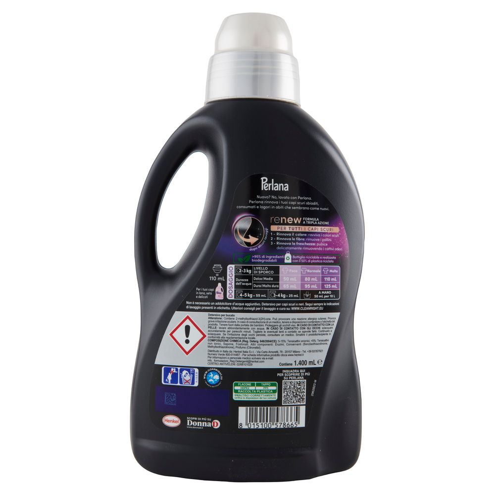 DETERSIVO LAVATRICE LIQUIDO PERLANA NERO 28LV L 1,4 - 1