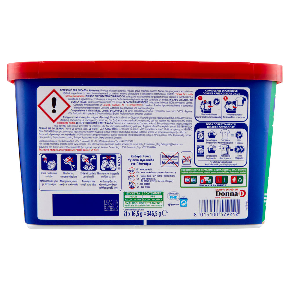 DETERSIVO LAVATRICE DIXAN DISCS CLASSICO 21LAV G 346,5 - 1