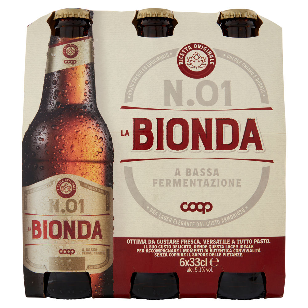 Birra lager 5,1 gradi coop cluster ml 330 x 6