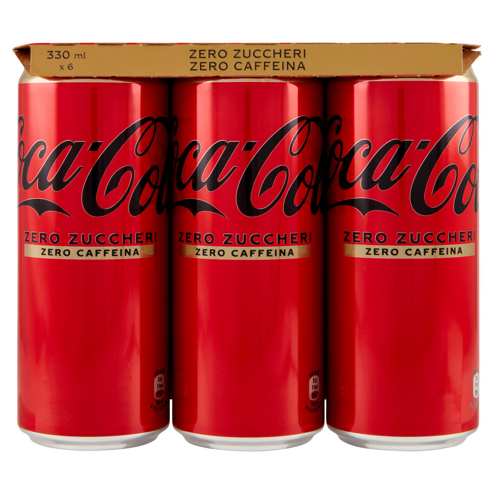 COCA COLA ZERO SENZA CAFFEINA CLUSTER LATTINA ML 330 X 6 - 0