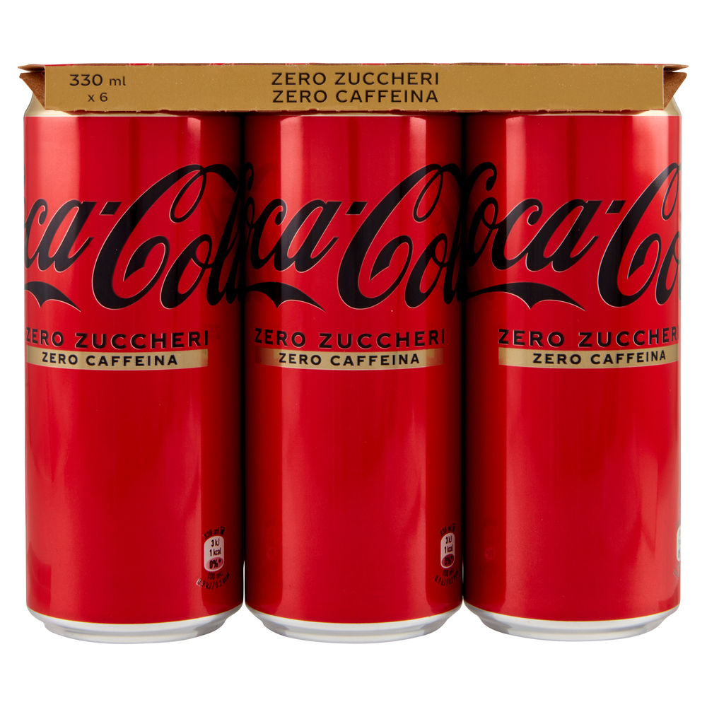 COCA COLA ZERO SENZA CAFFEINA CLUSTER LATTINA ML 330 X 6 - 1