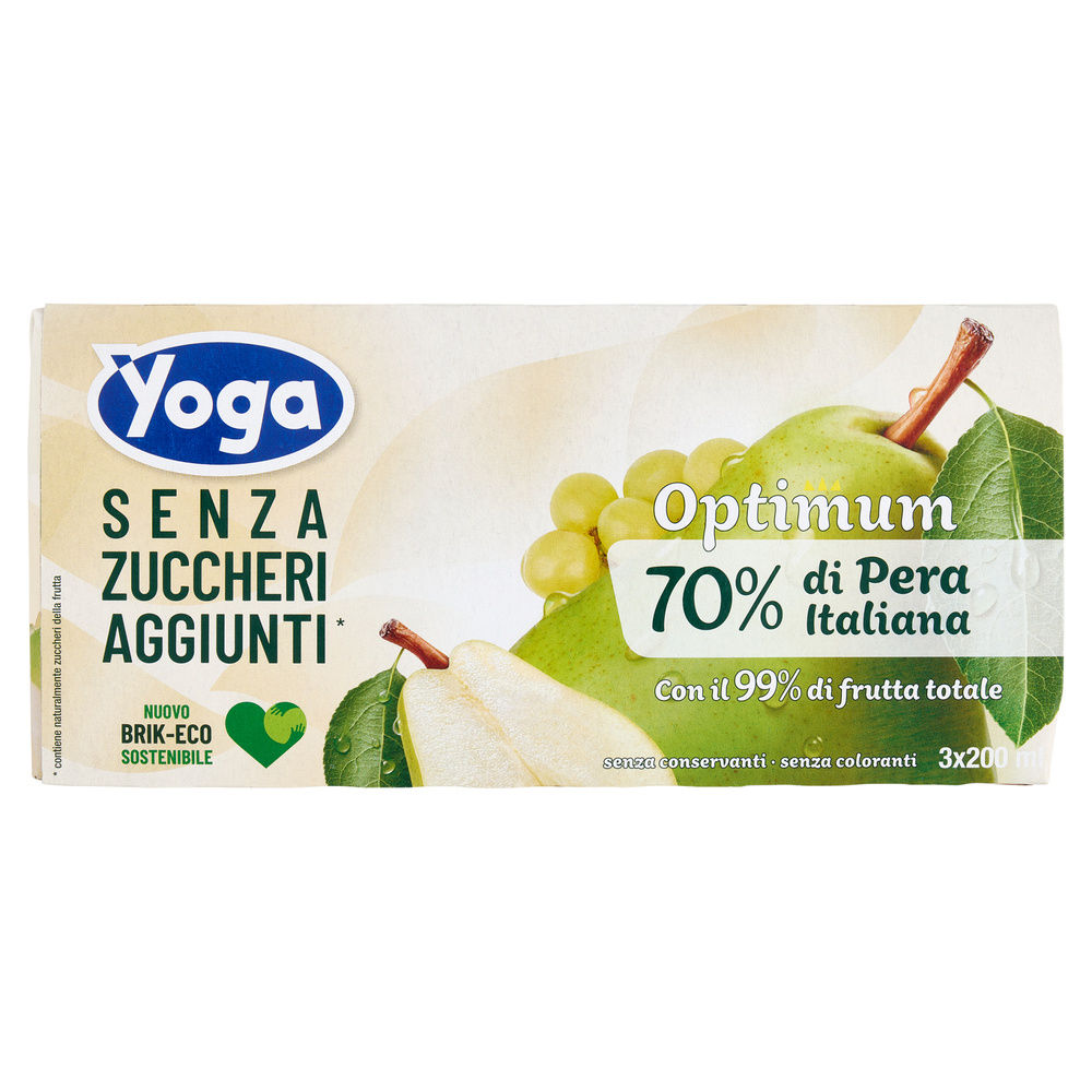 BEVANDA PERA SENZA ZUCCHERO YOGA OPTIMUM CLUSTER BRICK ML 200 X 3 - 0