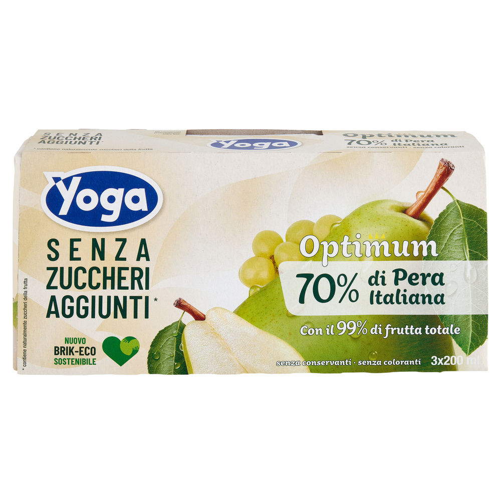 BEVANDA PERA SENZA ZUCCHERO YOGA OPTIMUM CLUSTER BRICK ML 200 X 3 - 2