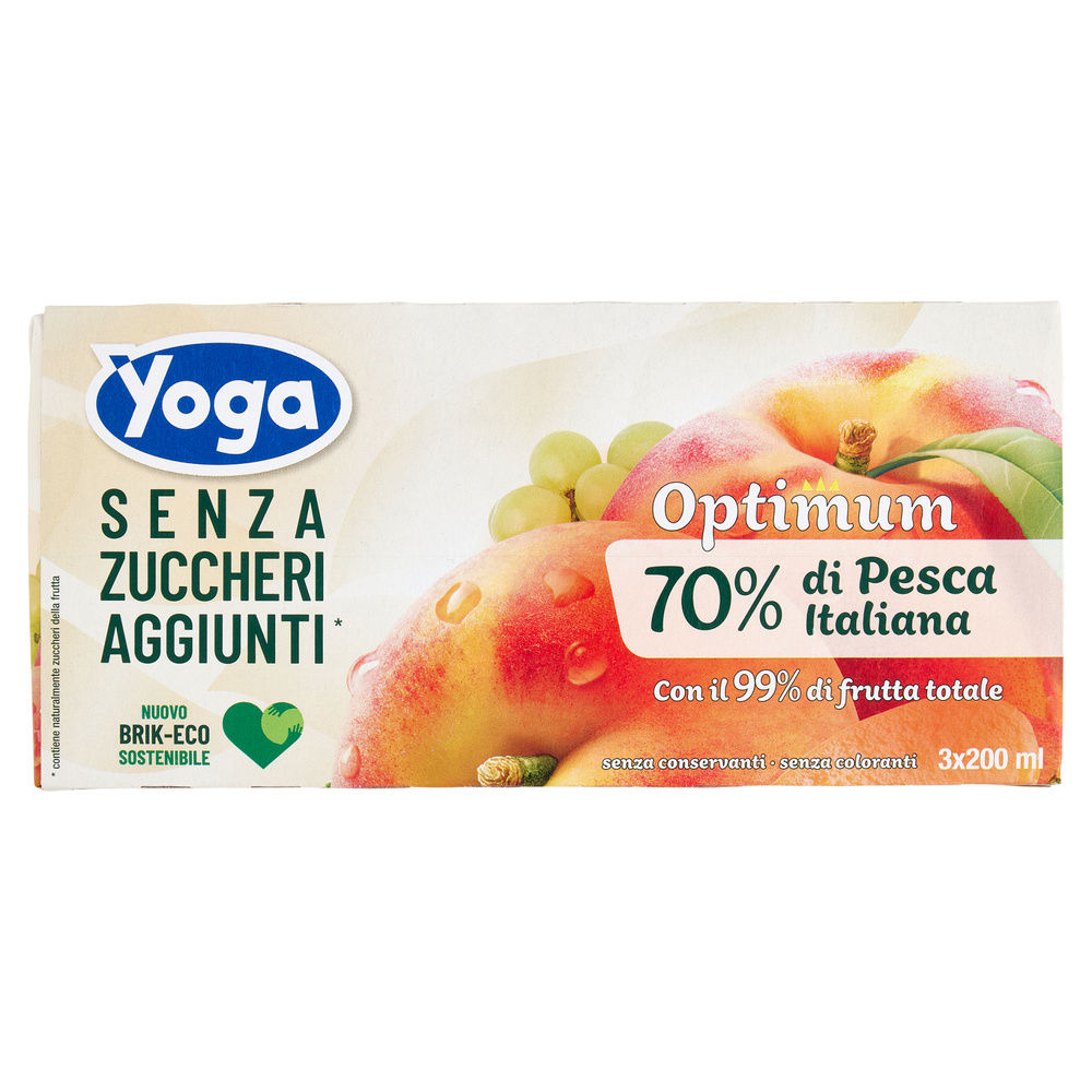 BEVANDA PESCA SENZA ZUCCHERO YOGA OPTIMUM CLUSTER BRICK ML 200 X 3 - 0