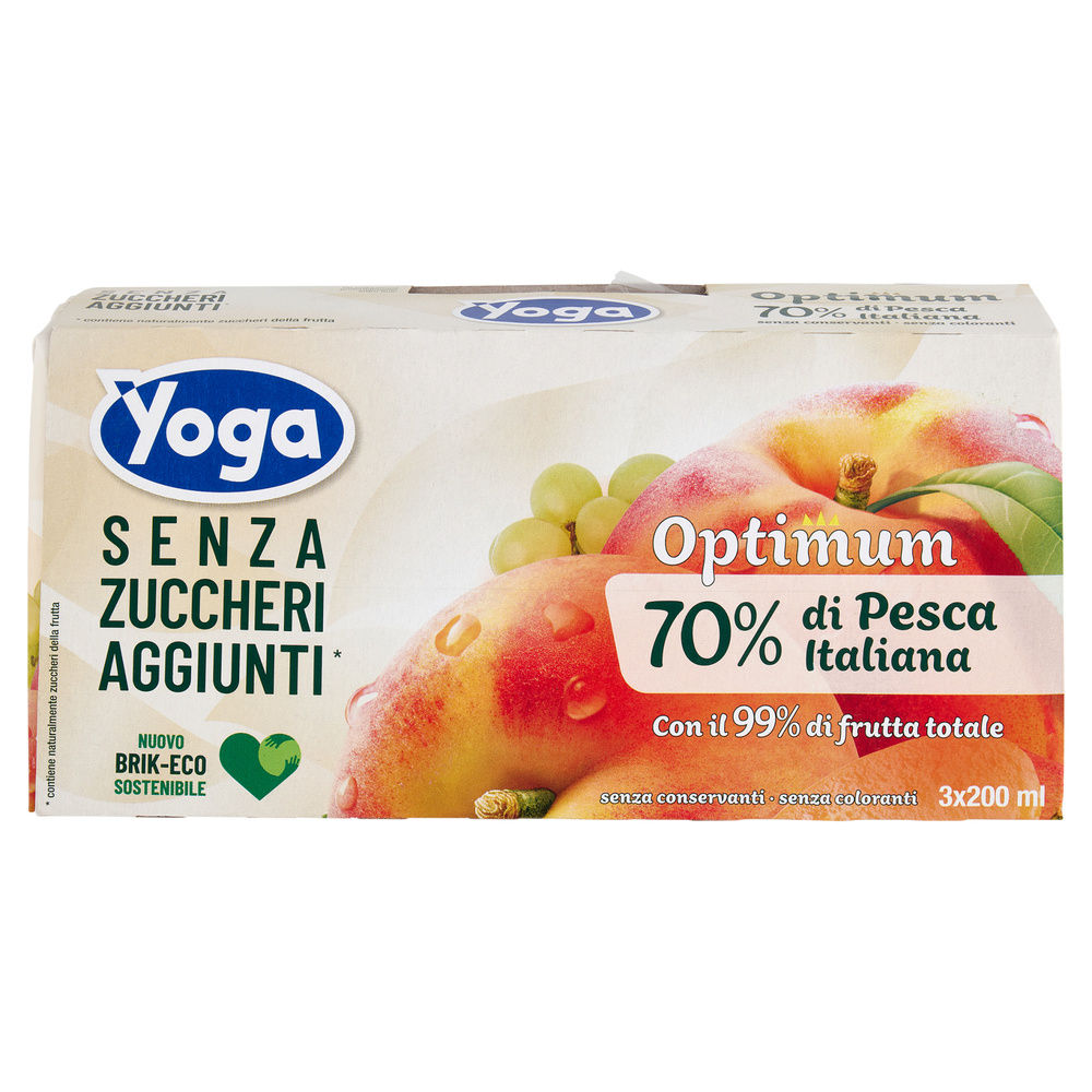 BEVANDA PESCA SENZA ZUCCHERO YOGA OPTIMUM CLUSTER BRICK ML 200 X 3 - 2