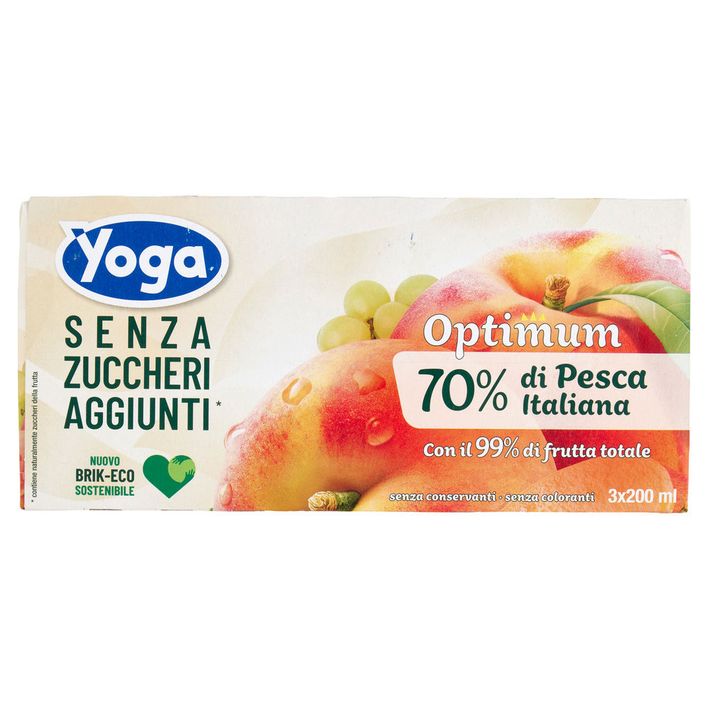 BEVANDA PESCA SENZA ZUCCHERO YOGA OPTIMUM CLUSTER BRICK ML 200 X 3 - 7