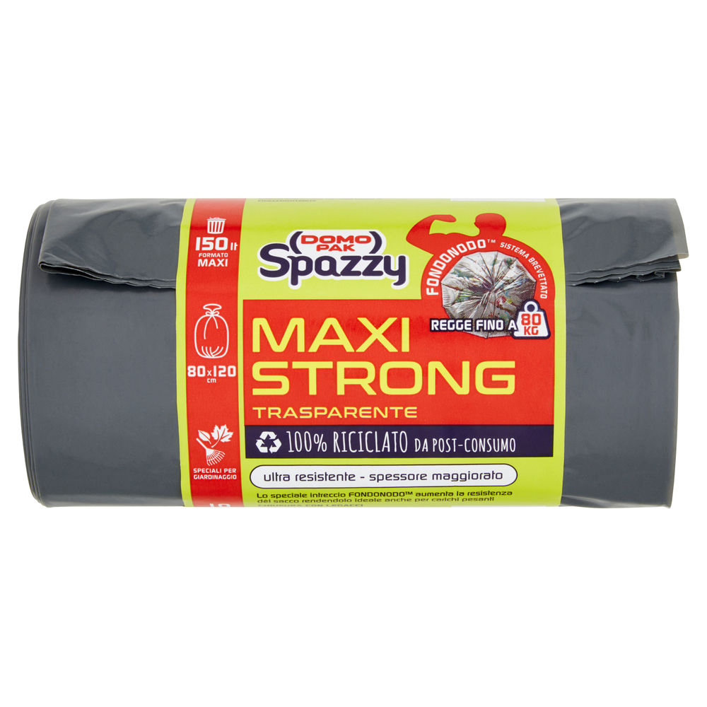 SACCHI NETTEZZA DOMOPAK SPAZZY MAXI STRONG L150 CM 80X120 TRASPARENTE PZ 10 - 1