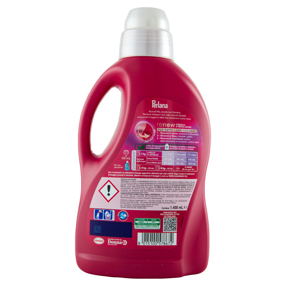 DETERSIVO LAVATRICE LIQUIDO PERLANA COLOR 28LV L 1,4 - 1