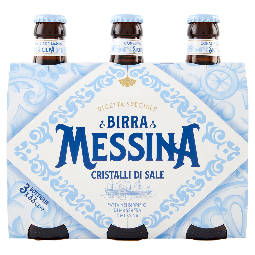 BIRRA MESSINA CRISTALLI DI SALE 5 GRADI CLUSTER ML 330 X 3 - 0