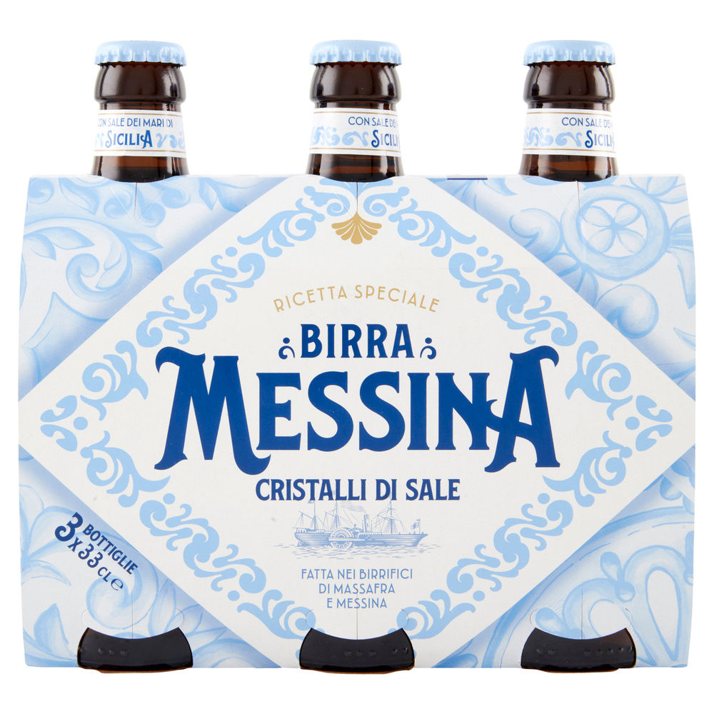 BIRRA MESSINA CRISTALLI DI SALE 5 GRADI CLUSTER ML 330 X 3 - 7