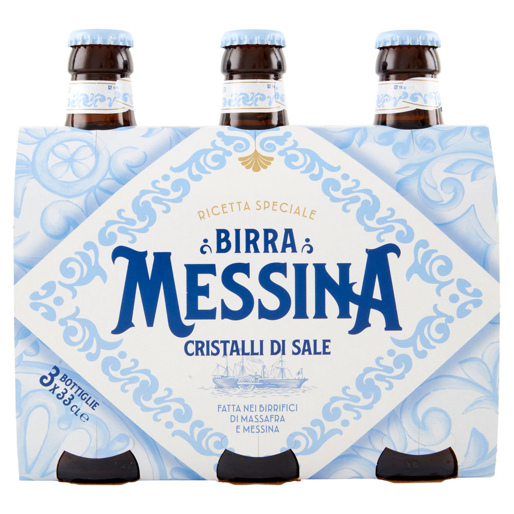 BIRRA MESSINA CRISTALLI DI SALE 5 GRADI CLUSTER ML 330 X 3 - 1