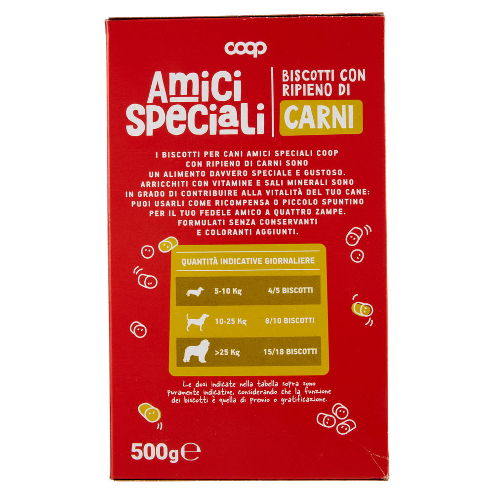 BISCOTTI PER CANI CON RIPIENO DI CARNI COOP AMICI SPECIALI SCATOLA G500 - 1