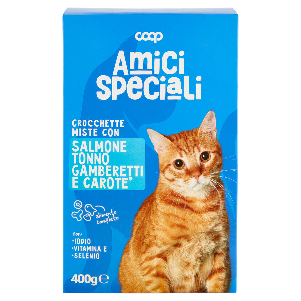 SECCO GATTO CROCCHETTE GATTO SALM/TONNO/GAMBER/CAROTE AMICI SPECIALI COOP G400 - 5