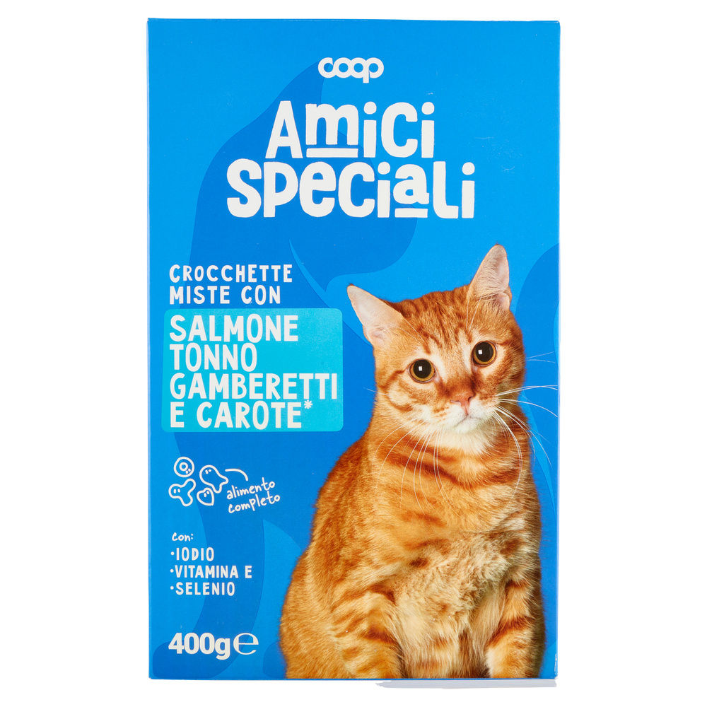 SECCO GATTO CROCCHETTE GATTO SALM/TONNO/GAMBER/CAROTE AMICI SPECIALI COOP G400 - 7