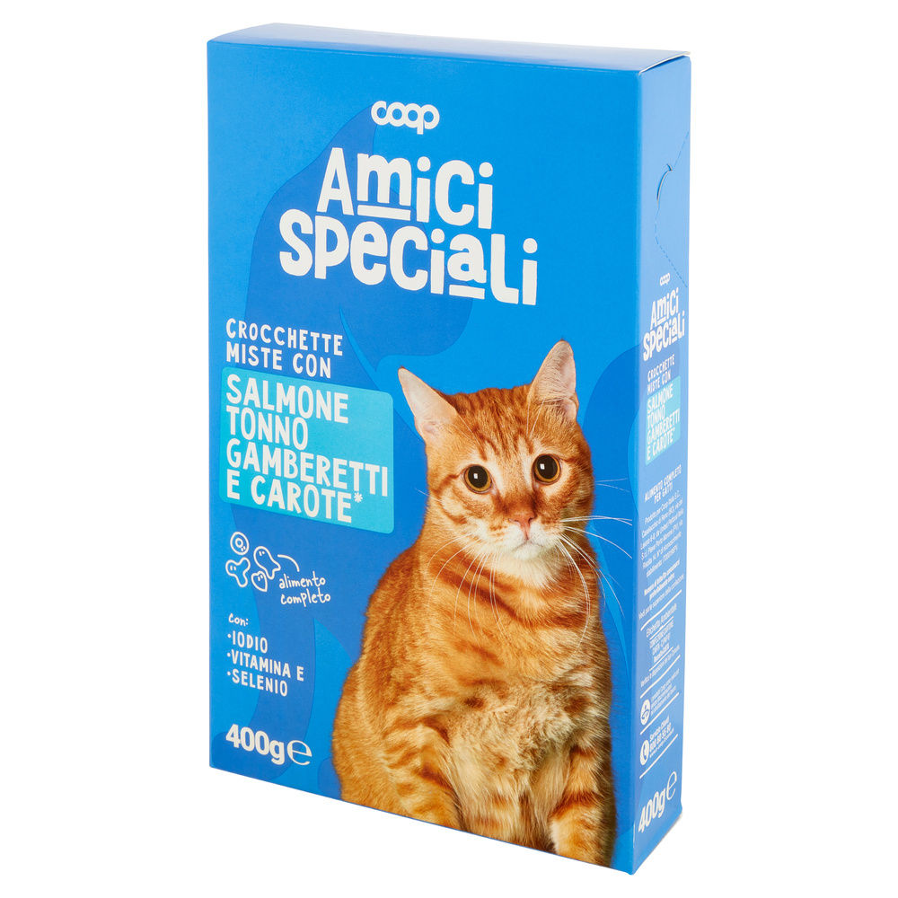 SECCO GATTO CROCCHETTE GATTO SALM/TONNO/GAMBER/CAROTE AMICI SPECIALI COOP G400 - 2