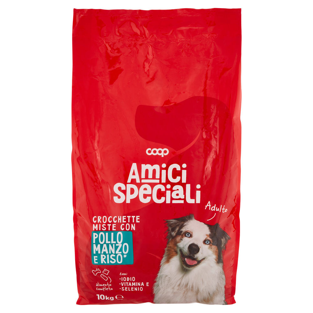 SECCO CANE CROCCHETTE MISTE CANE POLLO/MANZO/RISO AMICI SPECIALI COOP SACCO KG10 - 2