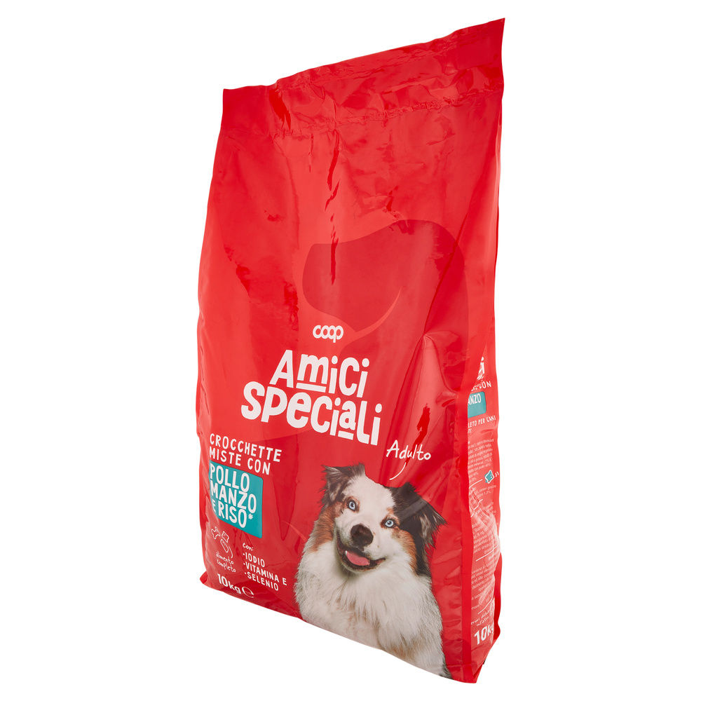 SECCO CANE CROCCHETTE MISTE CANE POLLO/MANZO/RISO AMICI SPECIALI COOP SACCO KG10 - 8