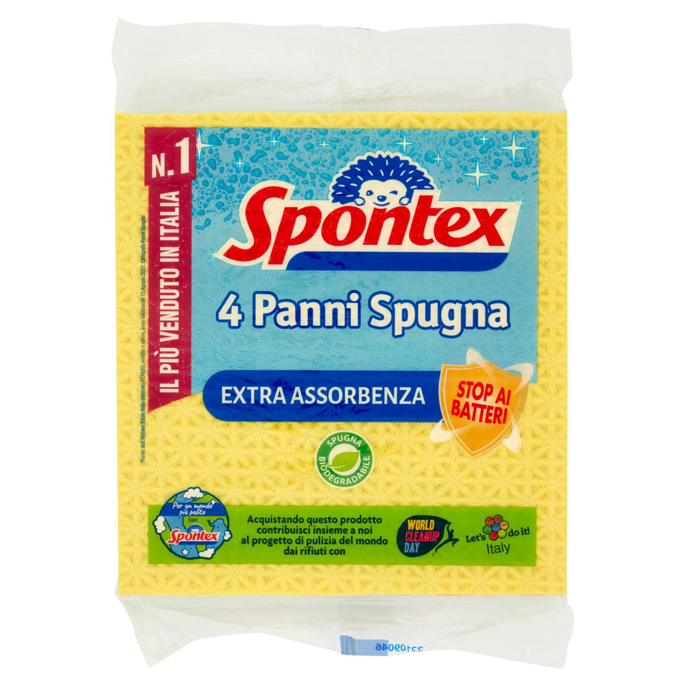 PANNISPUGNA CELLULOSA ANTIBATTERICA SPONTEX BUSTA PZ.4 - 0