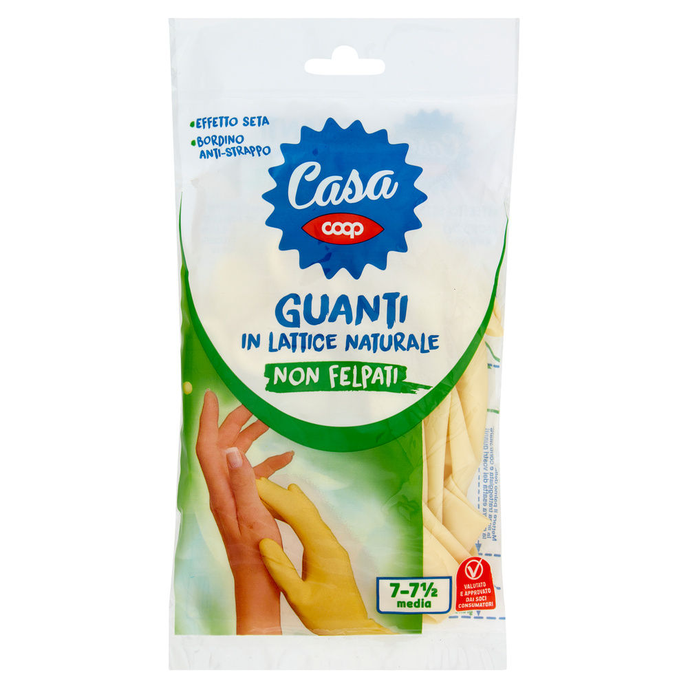 GUANTI LATTICE NATURALE COOP CASA SENZA FELPATURA INT. EFFETTO SETA 7-71/2 PZ.1 - 1