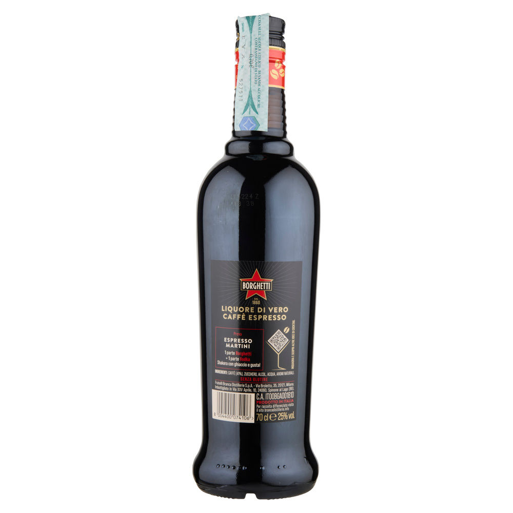 LIQUORE AL CAFFE' BORGHETTI 25 GRADI BOTTIGLIA ML 700 - 1