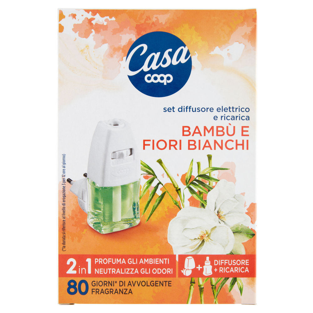 Deodorante amb.elettr.coop casa 2in1+ricar. bambu' e fiori bianchi ml 20 pz.1