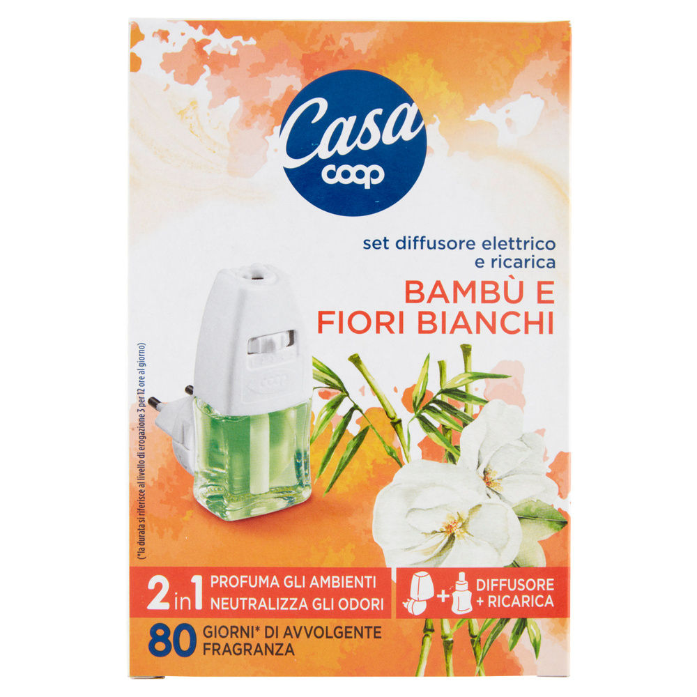 DEODORANTE AMB.ELETTR.COOP CASA 2IN1+RICAR. BAMBU' E FIORI BIANCHI ML 20 PZ.1 - 6