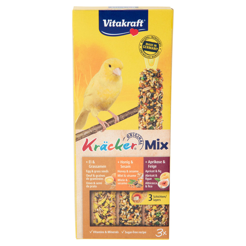 ALIMENTI UCCELLI VITAKRAFT KRACKER TRIPACK MIELE UOVA FRUTTA X CANARINI G 80 - 5