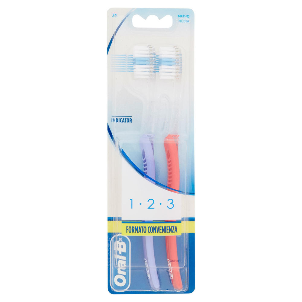 SPAZZOLINO ORAL B 123 INDICATOR X2 BIPACCO PZ 1 - 3