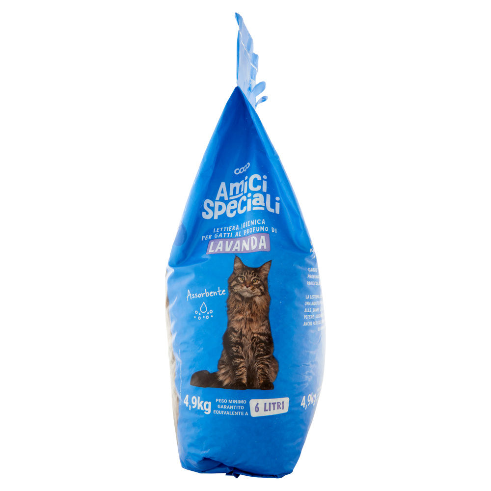 LETTIERA IGIENICA PER GATTI  AMICI SPECIALI COOP PROFUMO DI LAVANDA LT.6 KG. 5,5 - 4