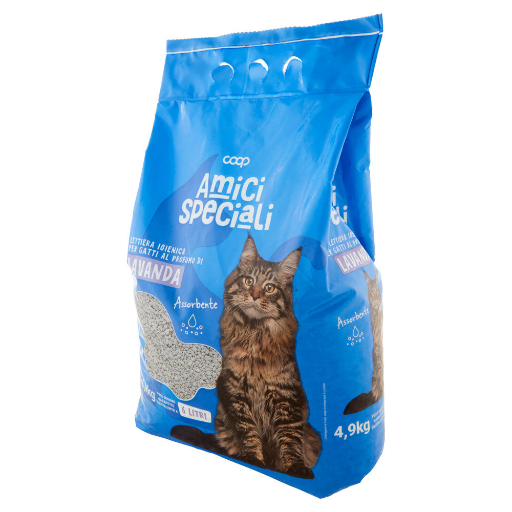 LETTIERA IGIENICA PER GATTI  AMICI SPECIALI COOP PROFUMO DI LAVANDA LT.6 KG. 5,5 - 8