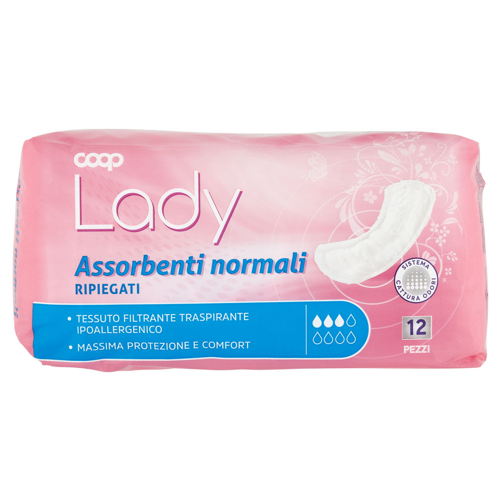 Assorbenti per incontinenza normali ripiegati coop lady pz.12