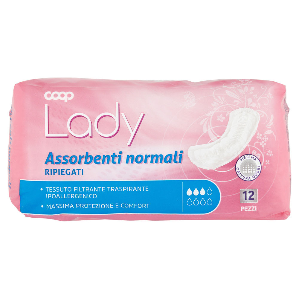 ASSORBENTI PER INCONTINENZA NORMALI RIPIEGATI COOP LADY PZ.12 - 8