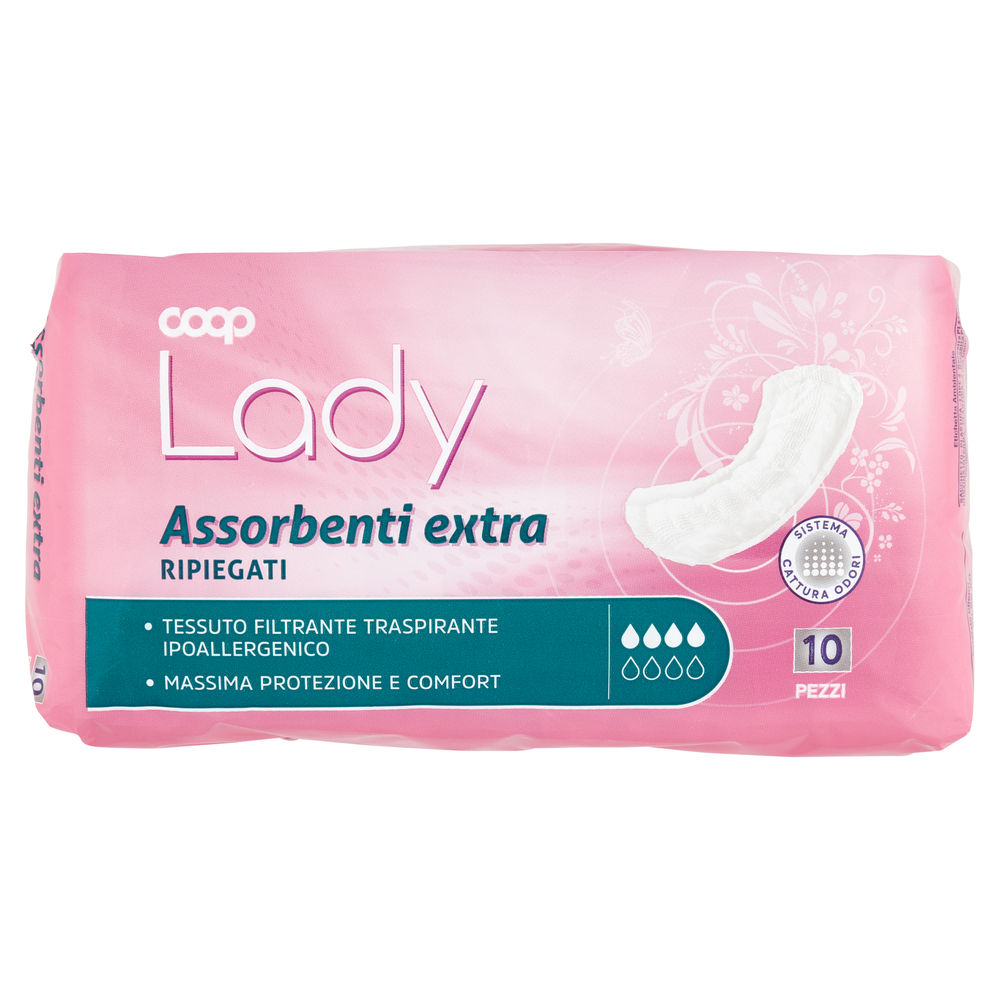 ASSORBENTI PER INCONTINENZA EXTRA RIPIEGATI COOP LADY PZ.10 - 0