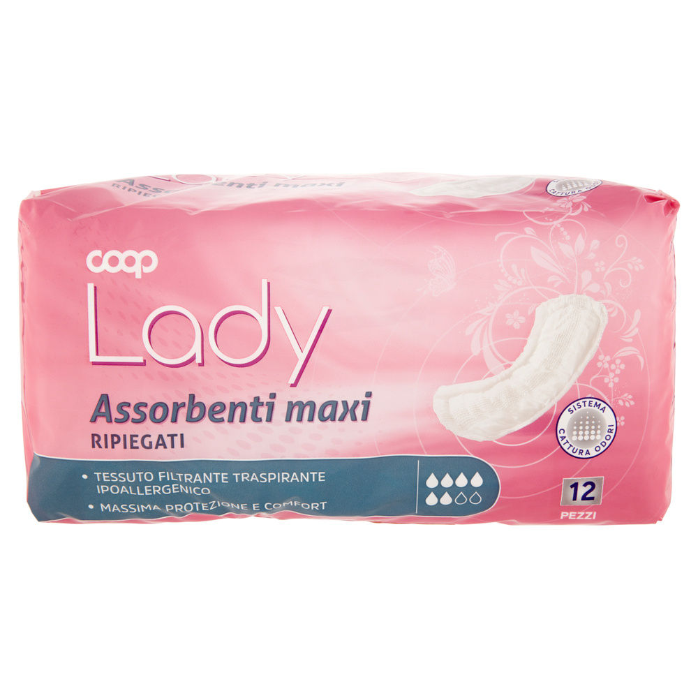 ASSORBENTI PER INCONTINENZA MAXI RIPIEGATI COOP LADY PZ.12 - 2