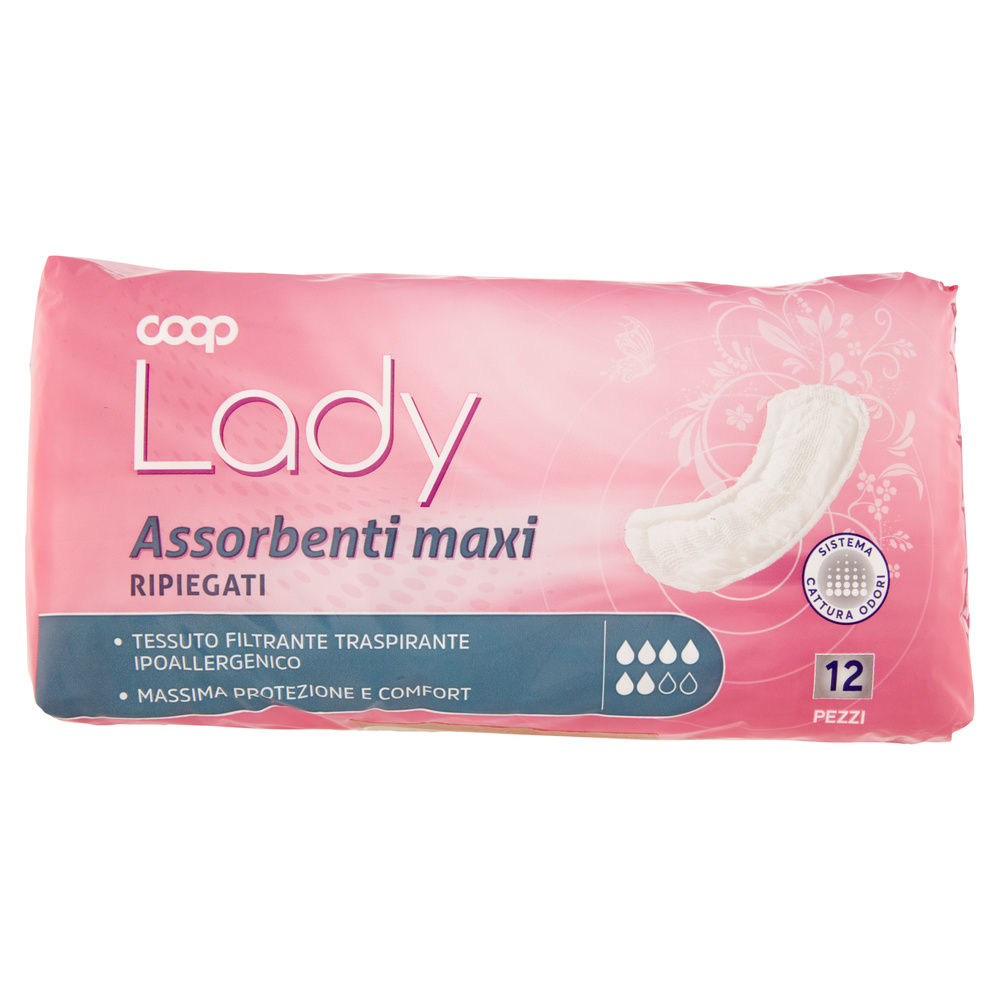 ASSORBENTI PER INCONTINENZA MAXI RIPIEGATI COOP LADY PZ.12 - 6