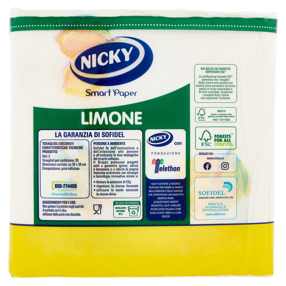 TOVAGLIOLI NICKY MAXI LIMONI CM 38X38 2VELI CELLO PZ 35 - 1