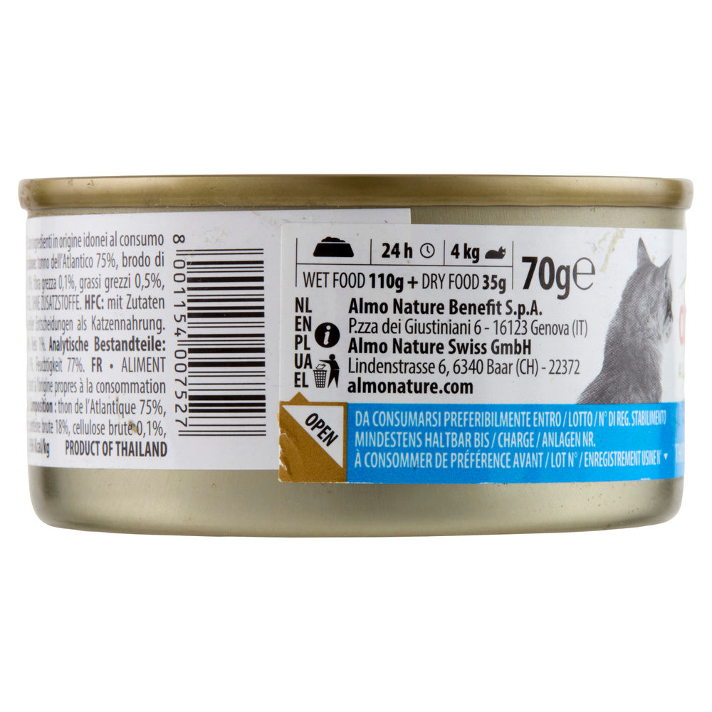 UMIDO GATTO ALMO HFC NATURAL CON TONNO DELL ATLANTICO LATTINA G 70 - 11
