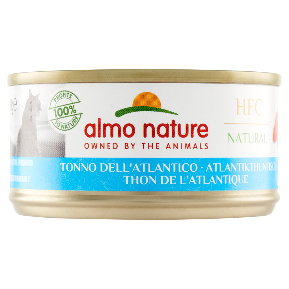 Umido gatto almo hfc natural con tonno dell atlantico lattina g 70