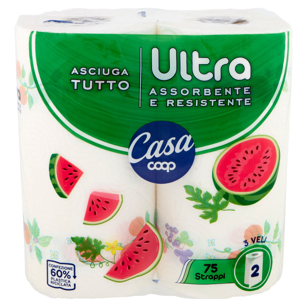ASCIUGATUTTO ULTRA COOP FSC 3 VELI DECORATI 75 STRAPPI 2 ROTOLI - 13