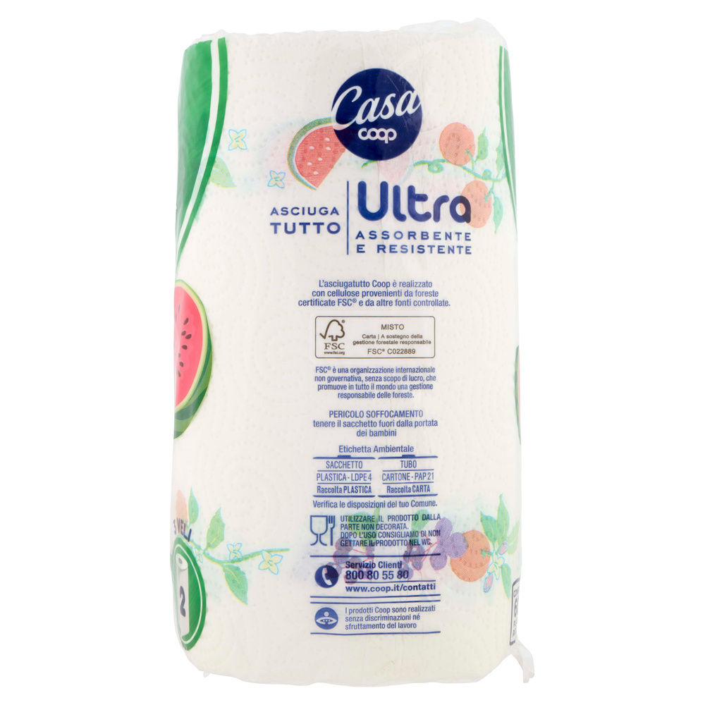 ASCIUGATUTTO ULTRA COOP FSC 3 VELI DECORATI 75 STRAPPI 2 ROTOLI - 17